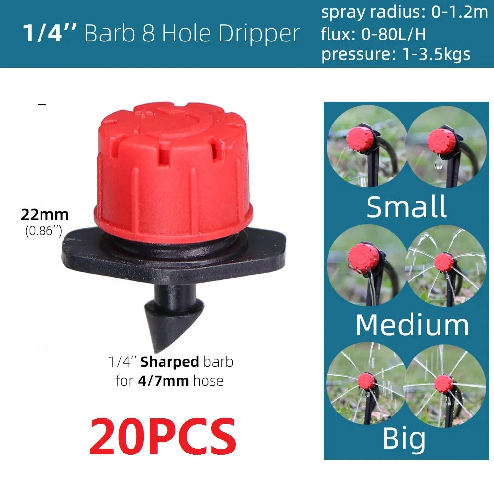 5-50M Garden Drip Irrigation System Automatic Watering Water Hose Micro Drip Watering Kits with Adjustable 8 Holes Drippers