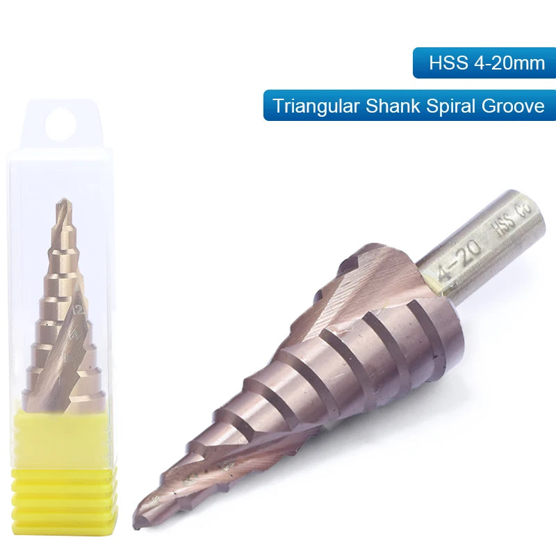 NINDEJIN M35 Cobalt Step Drill Bit 4-32mm Triangular Hex HSS Step Drill Bit for Stainless Steel Hole Drill Metal Aluminum Wood - KiwisLove