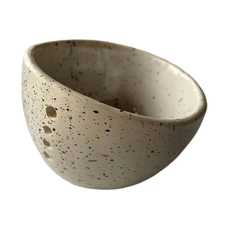 NZ Stock Pottery Herb Stripper Bowl – Portable Leaf Remover Kitchen Gadget 10x8.5x6cm