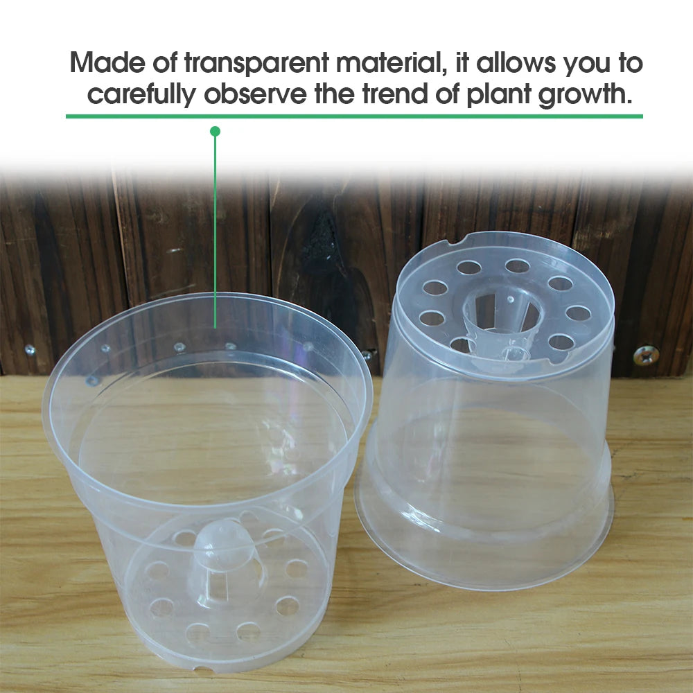 5/10pcs Round Seed Starter Tray Transparent Planter Nursery Pots with Drainage Hole for Orchid Plants Herb Flowers Garden Tools