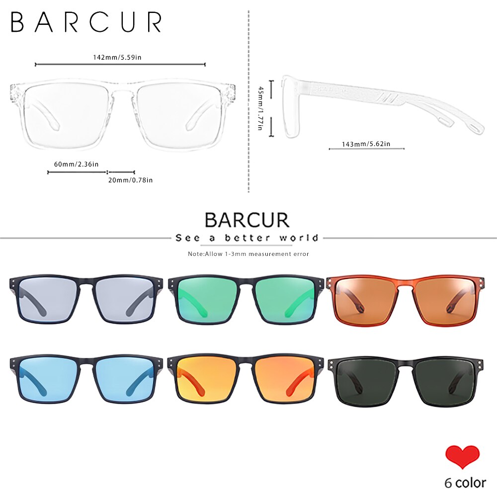 BARCUR Original Design Wooden Sunglasses Polarized Luxury Brand Square Sun Glasses Fashion Light Weight Eyewear Accessory - KiwisLove
