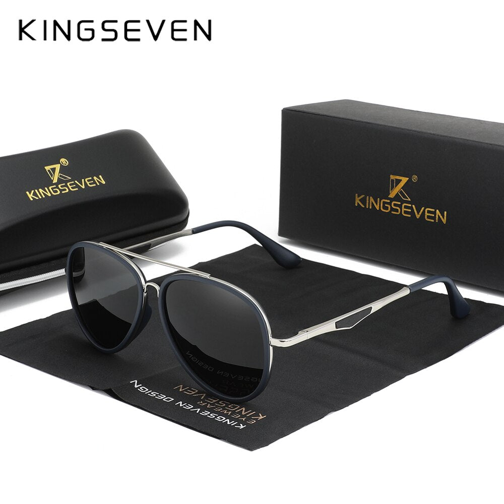 KINGSEVEN 2022 Brand Classic Pilot Polarized Sunglasses Men's Driving Male Sun Glasses Eyewear UV Blocking Oculos N7936 - KiwisLove