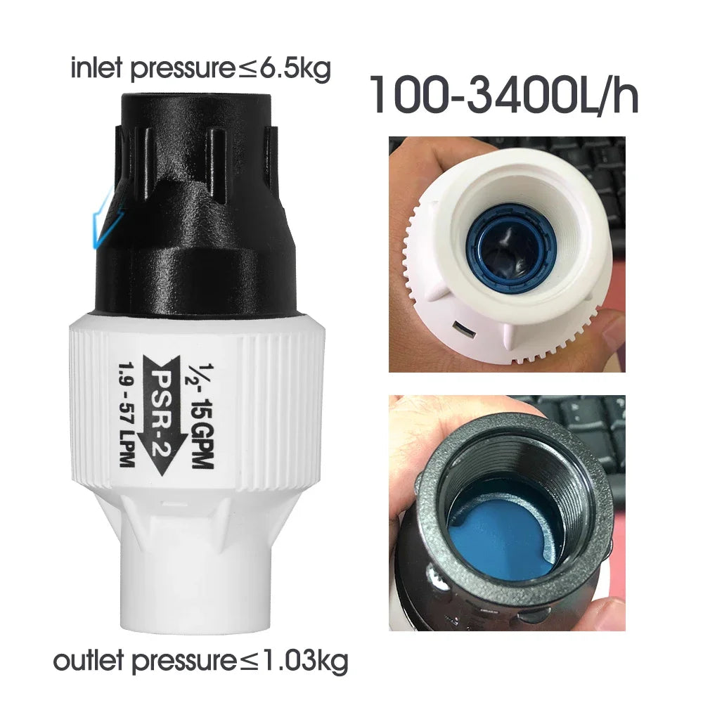 1pcs 15 PSI 3/4" 25mm Female Thread Adapter Connected Irrigation Faucet Pressure Reducer Pressure Regulator for Garden  Irrigati