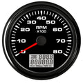 85mm Tachometer Gauge 6000,8000RPM M16 M18 Tacho Sensor Lcd Rev Counters with Trip Hour Meter Speed Ratio 8color backlight 9-32V - KiwisLove