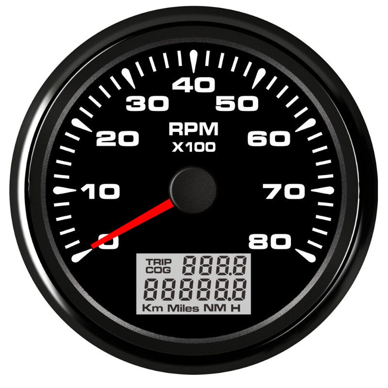 85mm Tachometer Gauge 6000,8000RPM M16 M18 Tacho Sensor Lcd Rev Counters with Trip Hour Meter Speed Ratio 8color backlight 9-32V - KiwisLove