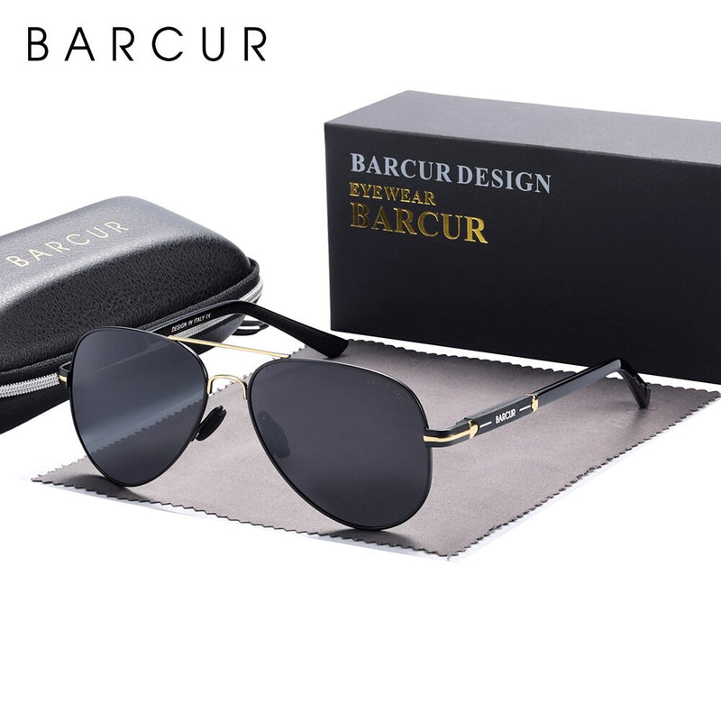 BARCUR Original Brand Fashion Sunglasses Men Polarized Comfortable Pilot Women Sun Glasses for Man Eyewear Oculos Gafas De Sol - KiwisLove