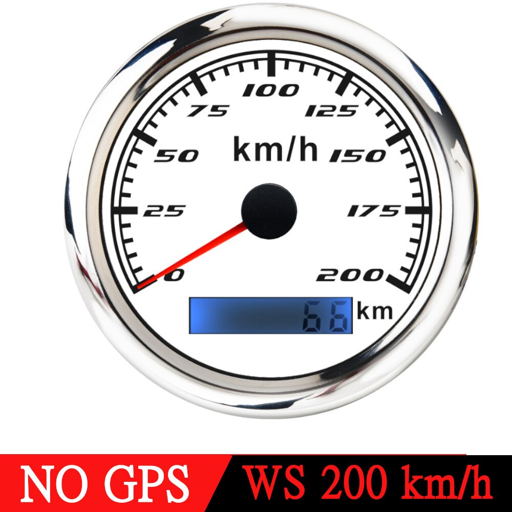 Universal 85mm GPS Speedometer Digital Gauge 30 60 120 200 KMH Odometer For Marine Boat Car ATV With GPS Antenna Red Backlight - KiwisLove