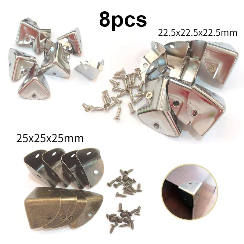 4-8pcs Antique Metal Wooden Wine Box Corner Iron Protection Case Edge Guard Gift Box Packaging Corner Cover
