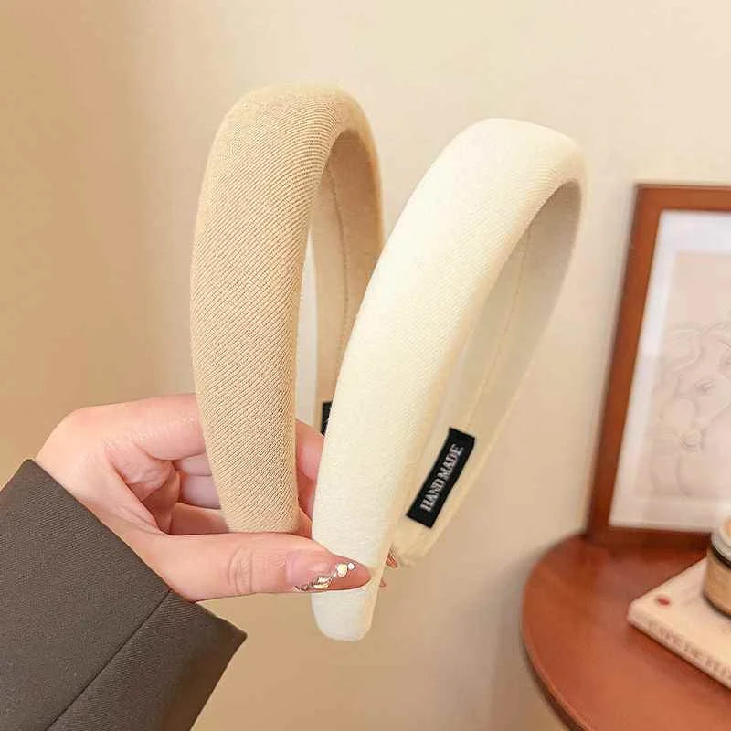 1/2/3/5pcs Wild Solid Color Sponge Headband for Women Fashion Girl Wash Face Wide Edge Simple Hair Band