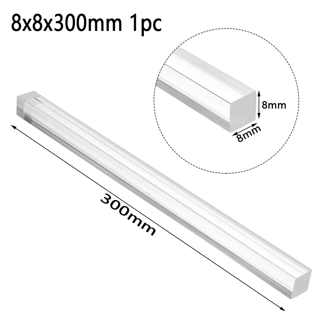 1-10pcs Acrylic square rod, hyaline plastic rod, acrylic rod Length 100-500mm DIY craft architectural model material