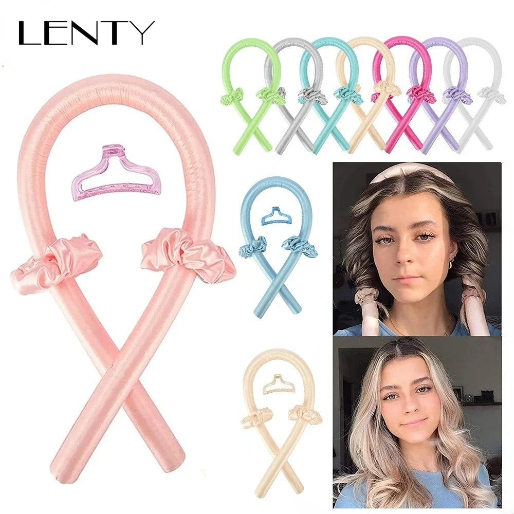 Heatless Curling Rod Headband No Heat Silk Curls Ribbon Hair Rollers Sleeping Soft Headband Lazy Hair Curlers Hair Styling Tools - KiwisLove