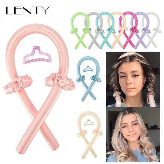 Heatless Curling Rod Headband No Heat Silk Curls Ribbon Hair Rollers Sleeping Soft Headband Lazy Hair Curlers Hair Styling Tools - KiwisLove