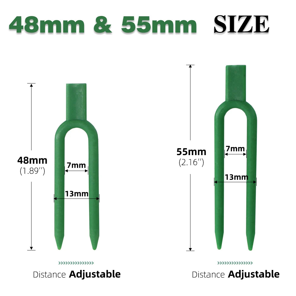 50PCS Strawberry Garden Plants Fastening Fixture Clamp Clips Planting Fork Green Stolon Fixator Watermelon Vine Pressing Tool