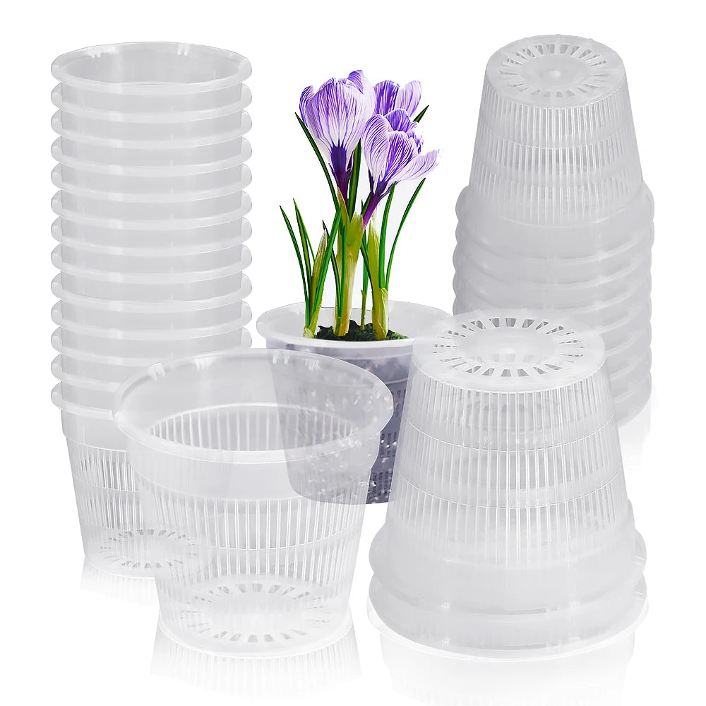5/10PCS Clear Plastic Orchid Pots with Holes Breathable Slotted Planter for Home Decoration Garden Flower Basket Indoor Outdoor