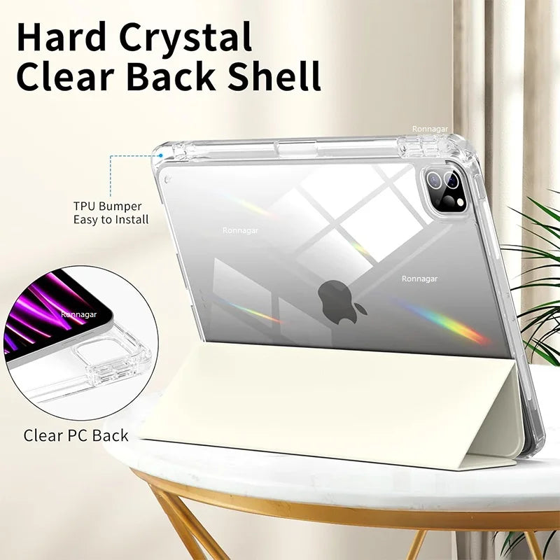 For 2025 iPad 11th A16 Case Air11 13'' iPad 10th 9th 8th Gen 10.2 10.5 iPad Pro11 M4 Air4 5 10.9in 12.9 M2 M3 Pencil Holder Case