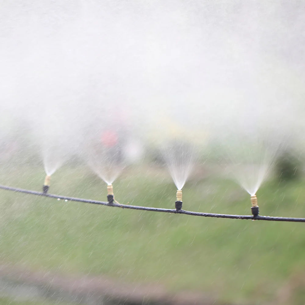 5M-30M Garden Brass Misting Cooling System Irrigation Watering 1/4'' Atomizer Nozzles 4/7mm Hose for Outdoor Greenhouse Pot