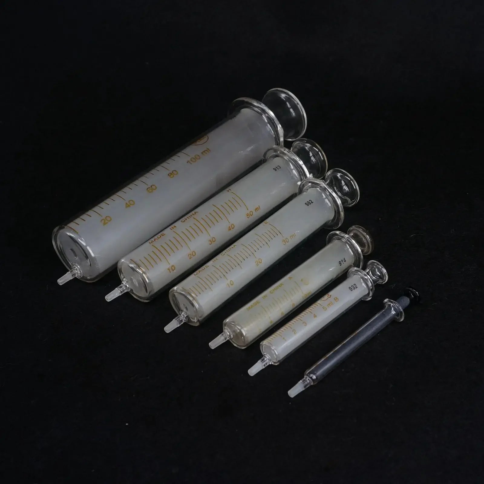 1/2//5/10/20/30/50/100ml Glass Syringe Injector Lab Sampler Standard D ...