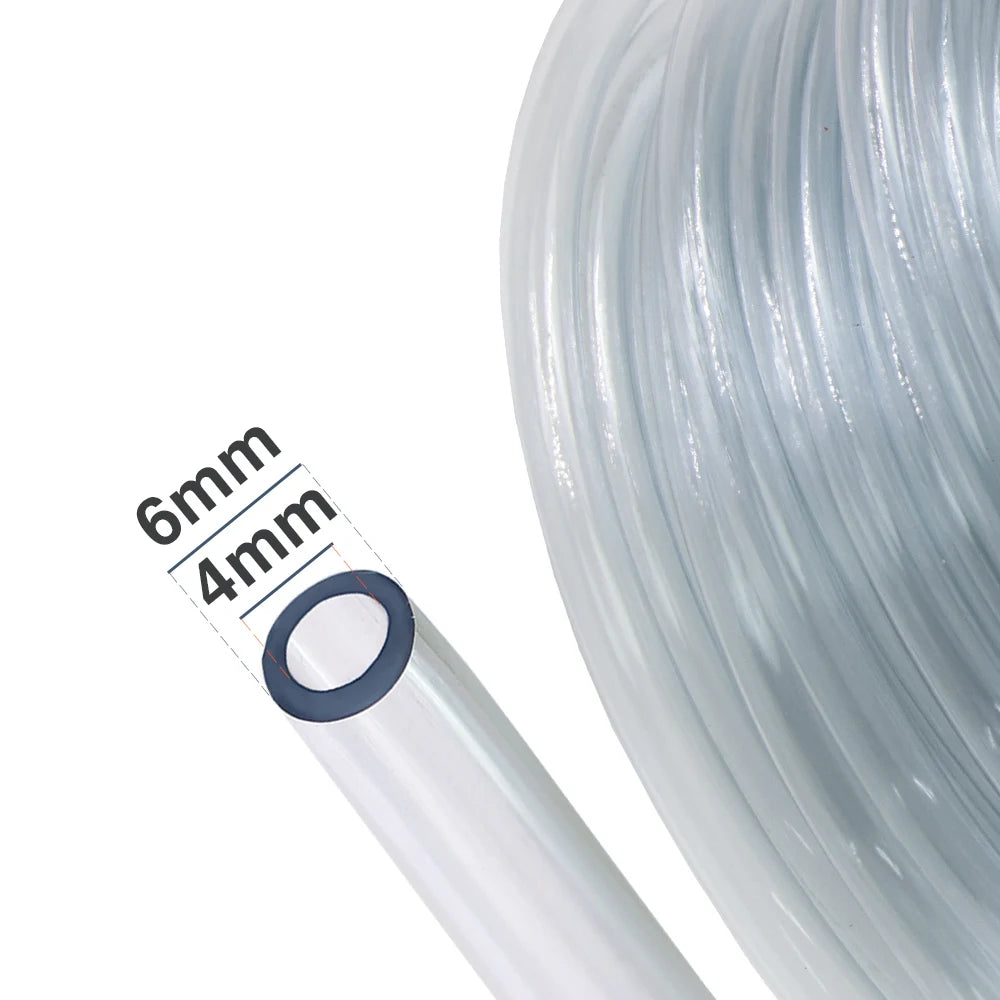 5-50m 1/4'' Clear PVC Micro Garden Irrigation Soft Hose 4/6MM Transparent Plastic Tubing Aquarium Pump Drain Pipe Dripper Valve
