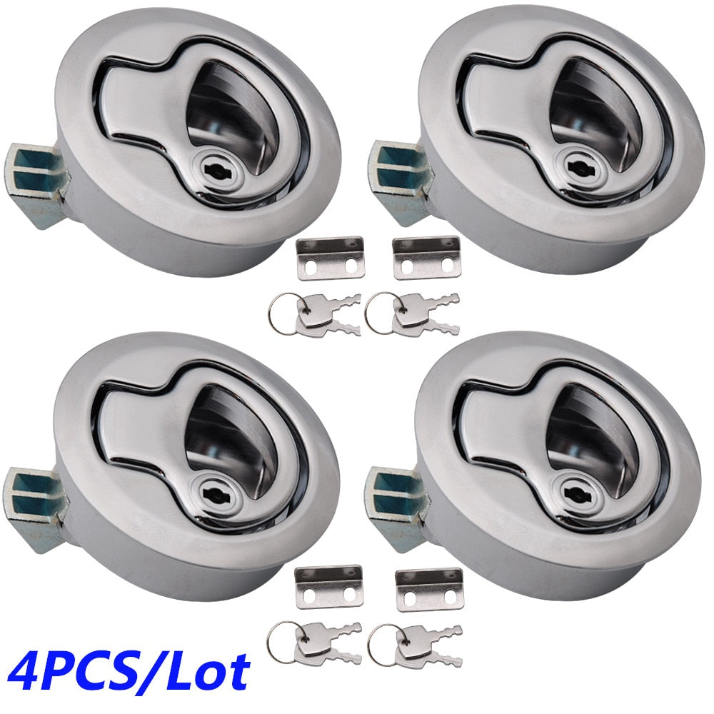 1/2/4pcs RV Boat 2 inch/50mm Flush Door Pull Hatch Slam Latch Marine Deck Cabinet Hardware for RV Yacht Latch - KiwisLove