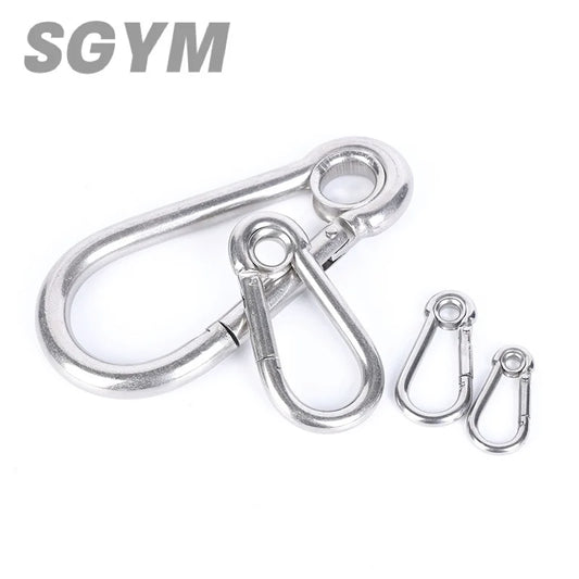 M4 M5 M6 M8 M10 304 Stainless Steel Spring Snap Carabiner Quick Link With Hole Ring Hook snap shackle Chain Fastener Hook