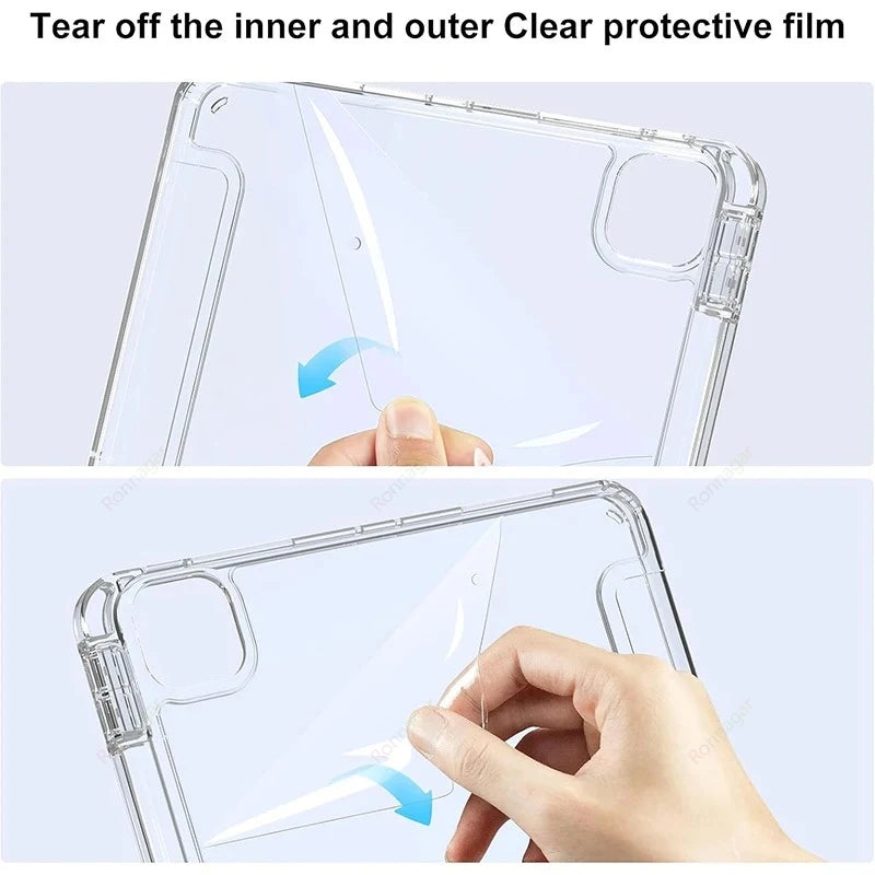 Y-Folding Case for iPad Air11 13 inch M3 M2 2025/2024 Pro11 13'' M5 M4 A16 11th Air 4 5 10th 9th 10.2 10.5 10.9 Clear Back Shell