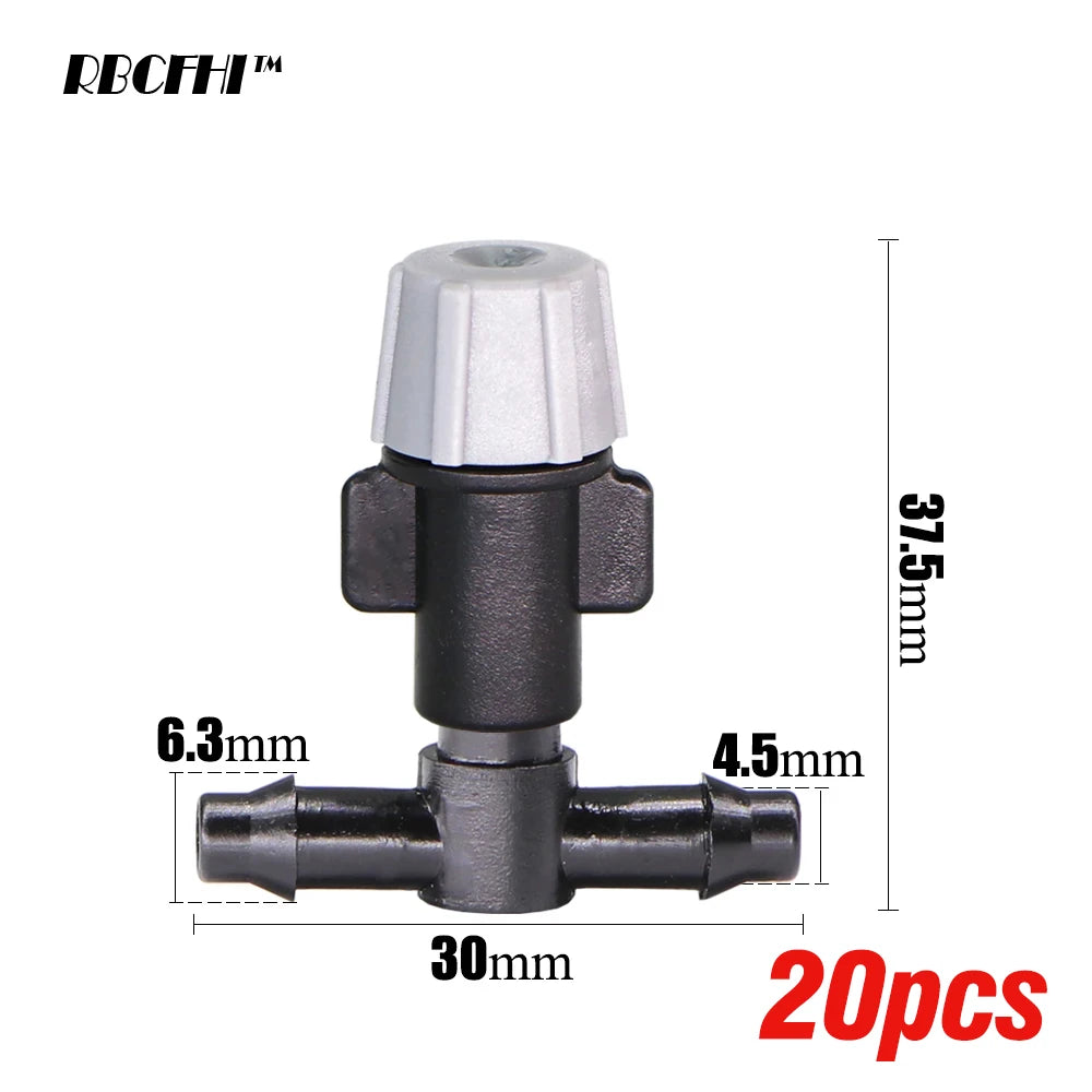 20PCS Adjustable Garden Drip Irrigation Misting Nozzles Dripper Watering Sprayer Atomizing Sprinkler Connect the 4/7mm Tee Conne