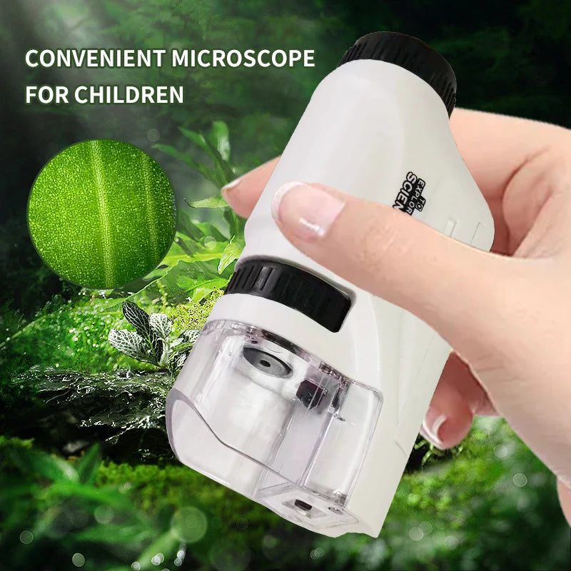 Handheld Microscope Kit Lab LED Light 60X 120X Home School Biologi Cal Science Educational Toys For Children Brinquedo STEM Gift - KiwisLove