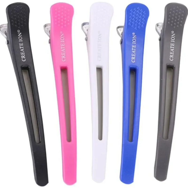 6Pcs Professional Hairdressing Salon Hairpins Black Plastic Single Prong DIY Alligator Hair Clip Hair Care Styling Tools