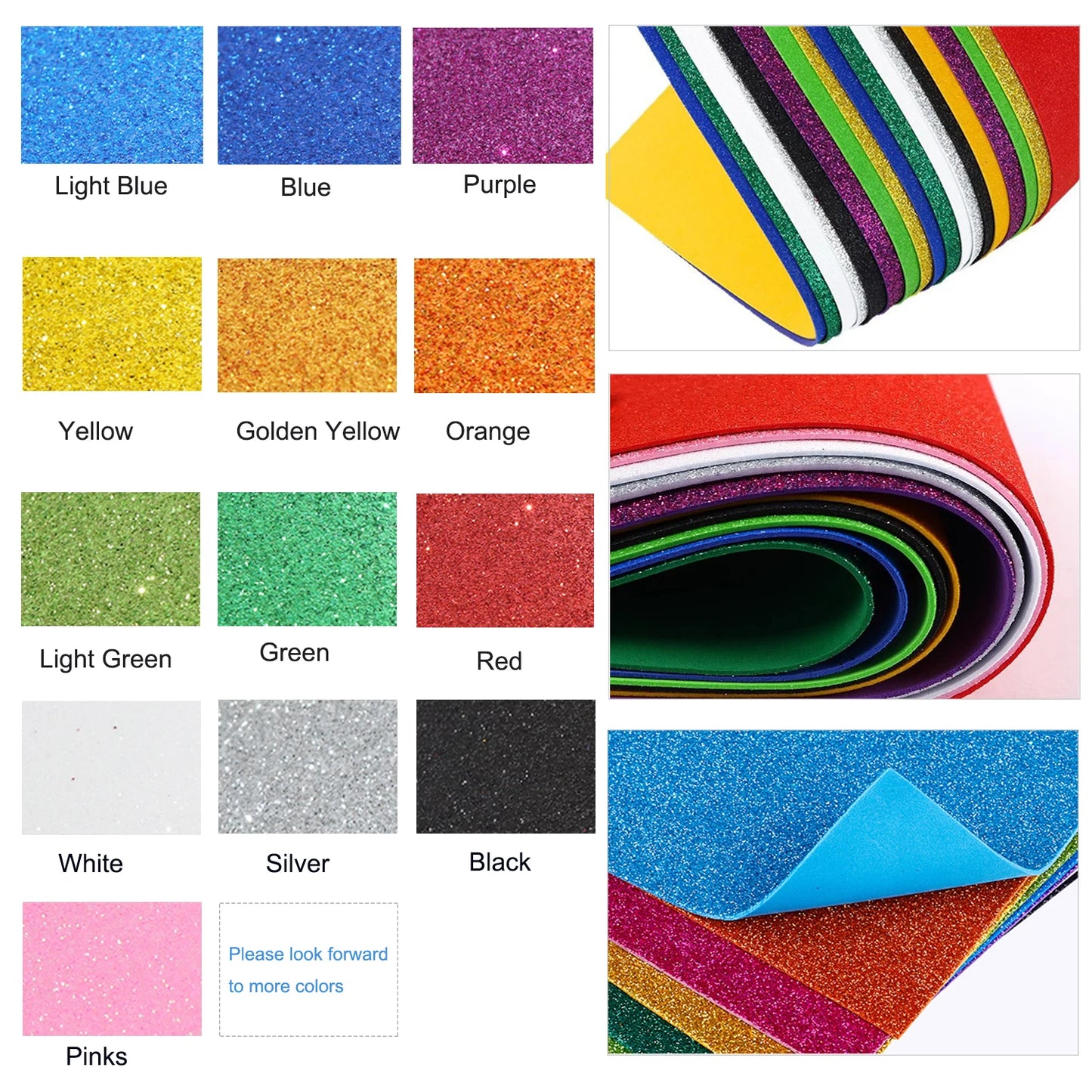 1pcs DIY Sparkle Foam Paper 40x60cm, Self-Stick Glitter Sheets No Glue Needed, Easy Cut for Kids Crafts & Handmade Projects