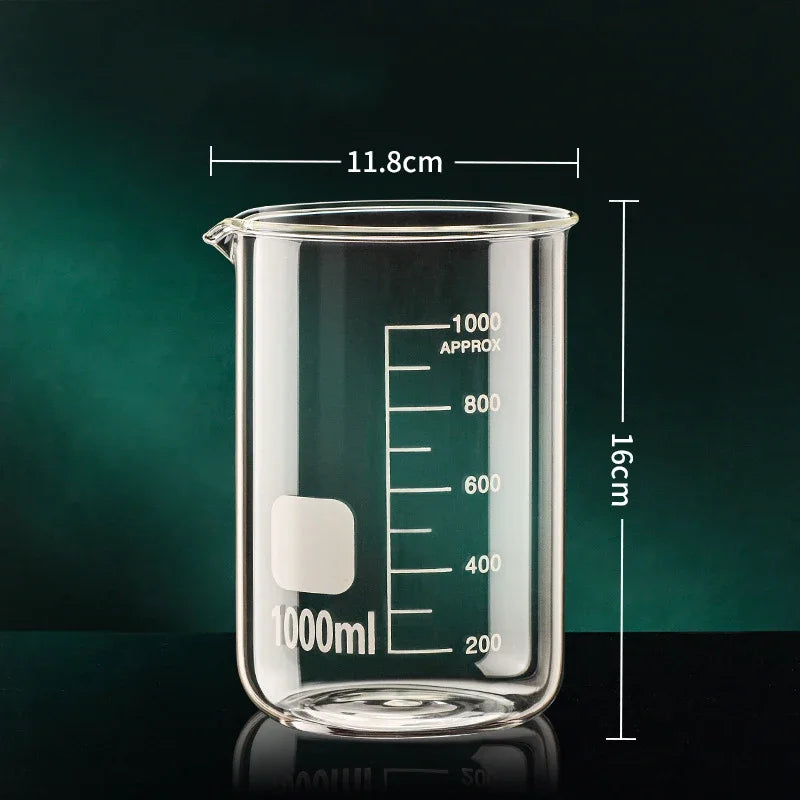 Transparent High Borosilicate Glass Measuring Cup Clear Scale Cup Laboratory Beaker Kitchen Tool Baking Measuring Cups 50-1000ml - KiwisLove