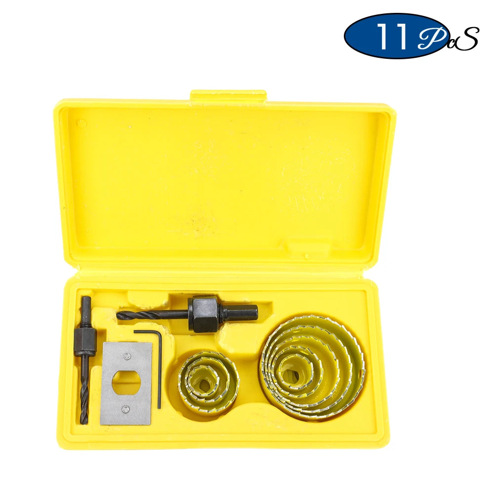 NINDEJIN 8/11/16pcs Hole Saw Kit #50 steel 19-127mm Hole Cutter Drill Bit Tool Hole Saw Set for Wood Plastic Wood Cutter - KiwisLove