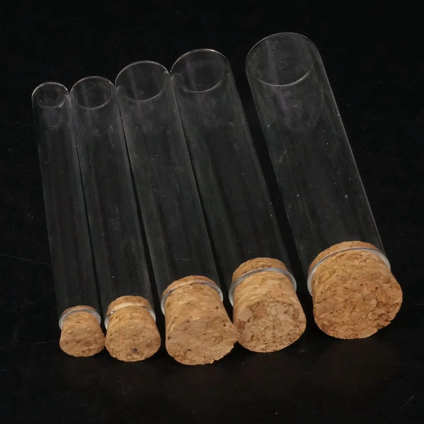 5pcs Oute Diameter 12mm 15MM 18MM 20MM 25MM 30MM 35MM 40mm Lab Glass Test Tube Flat Bottom With Wood Stopper Thermostability - KiwisLove