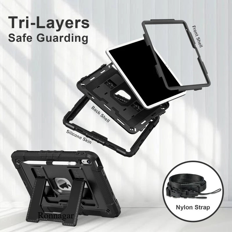 Kids Friendly Case for iPad A16 11th Gen 2025 iPad Air11 M2 M3 Air4 510.9 10th 9th 8 7 10.2 mini 6 7 Heavy Duty Protective Case