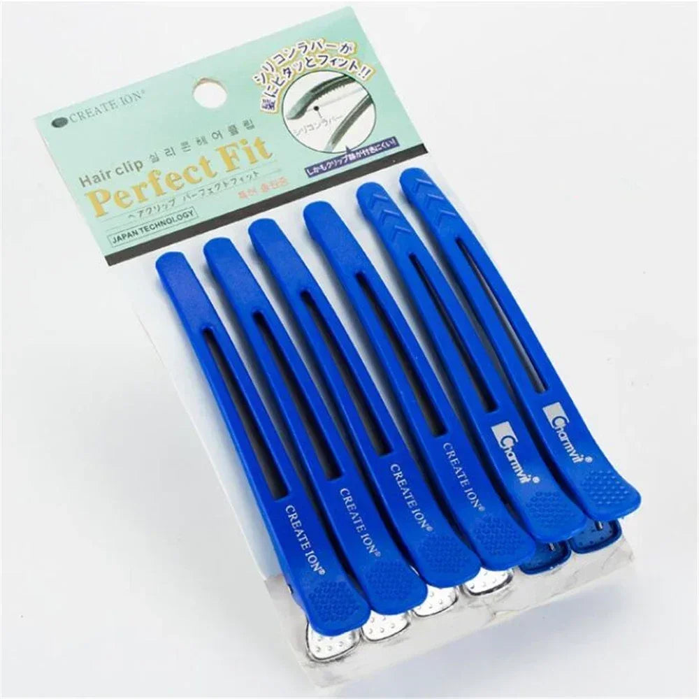 6Pcs Professional Hairdressing Salon Hairpins Black Plastic Single Prong DIY Alligator Hair Clip Hair Care Styling Tools - KiwisLove