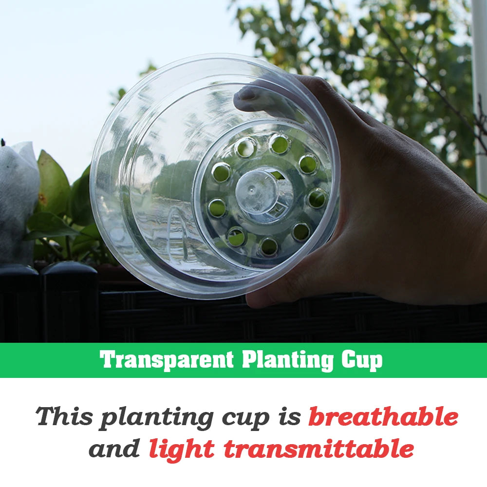 5/10pcs Round Seed Starter Tray Transparent Planter Nursery Pots with Drainage Hole for Orchid Plants Herb Flowers Garden Tools