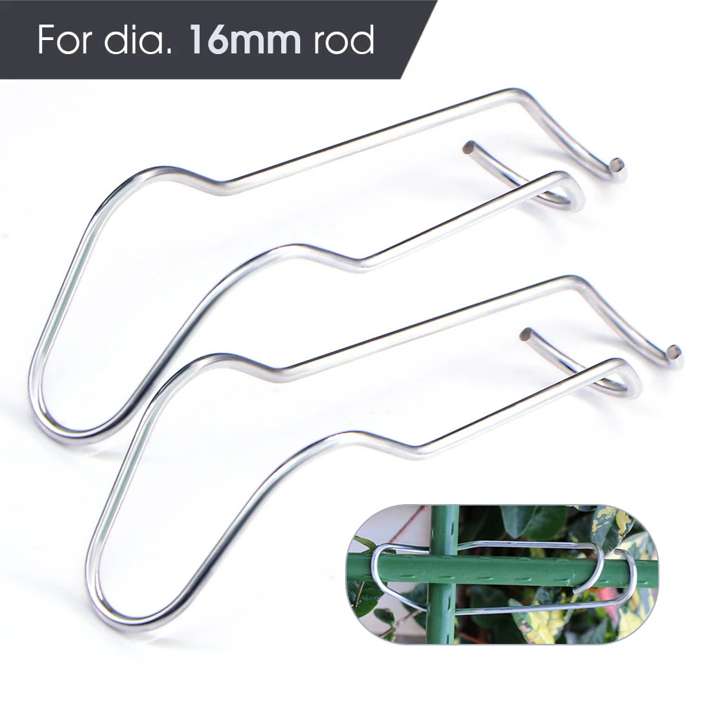 10/20pcs Metal Holder Plant Support Cage 8/11/16/20mm Wire Rod Fixing Buckle for Garden Vegetables Frame Rod Fastener Quick tool