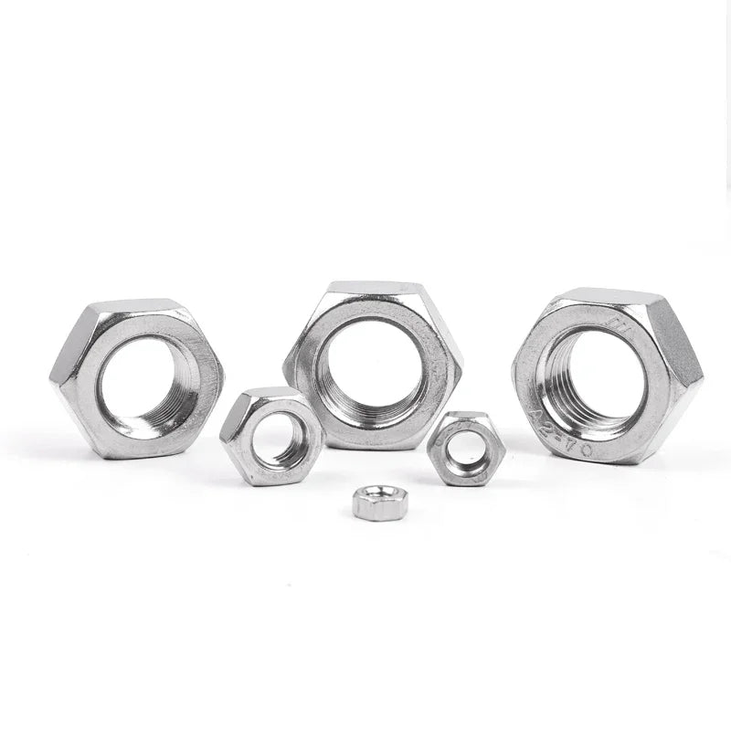 NINDEJIN  Metric Fine Thread Hex Nut M4 M5 M6 M8 M10 M12 M14 M16 M18 M20 M22 M24 Stainless Steel Fine Hex Nut GB6171 - KiwisLove