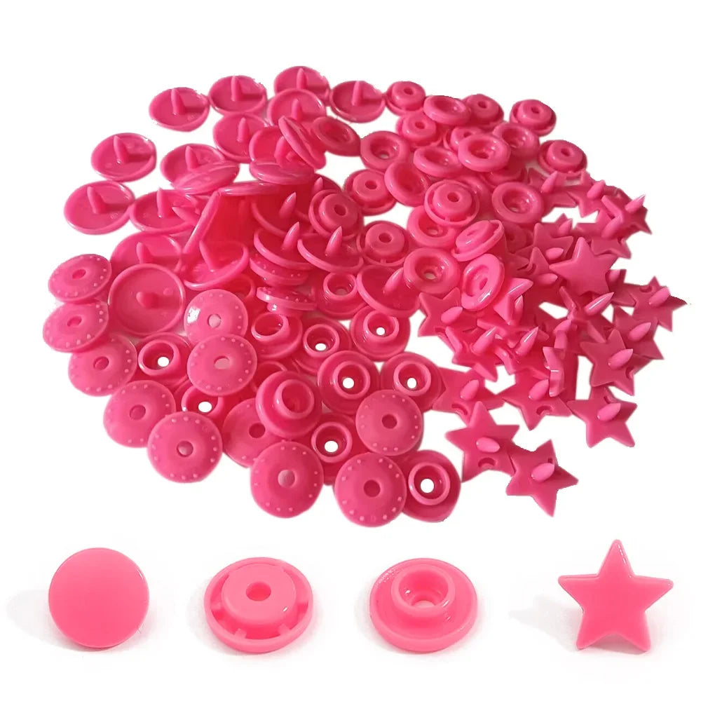 25-100sets Star Shape T5 Plastic Snap Buttons For Clothing DIY Garment Press Stud Fasteners Used to diapers/Bibs/Bags/Folder/