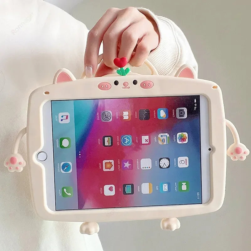 360° Cartoon Silicone Child Protective Cover for iPad 10.9 inch 10 Generation Cute Cartoon Duck for iPad Air 4 5 10.2 10.5 Air 3