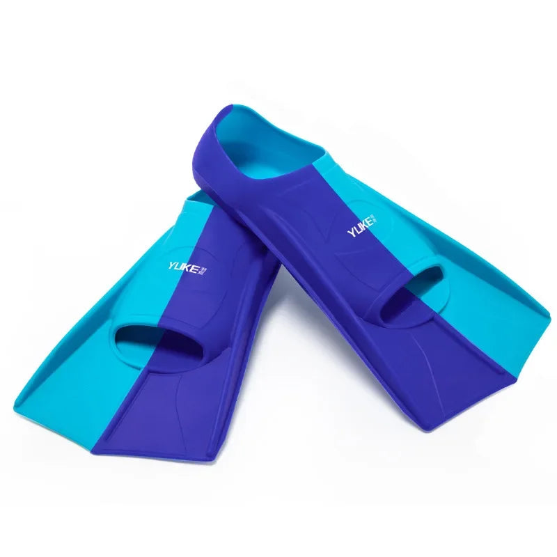 Swim Training Fins Silicone Professional Scuba Diving Fins Short Men women Snorkel Swimming Fins Kids Flippers Equipment Set