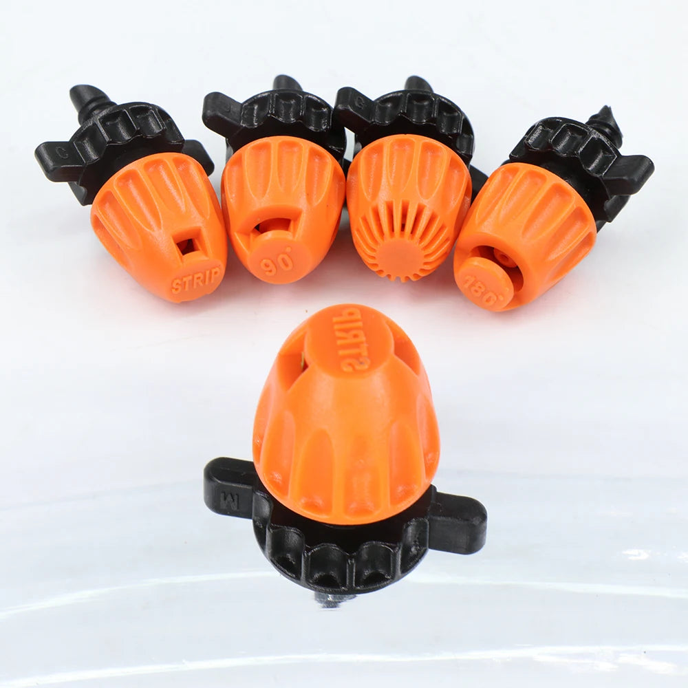 20pcs 90°/180°/360° Garden Irrigation Spraying Sprinkler Misting Nozzle for 5mm Thread Barb Coupling Joint for Bonsai Lawn Yard