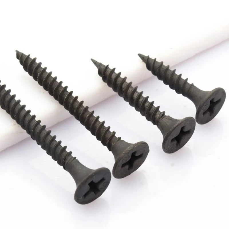 20-50pcs Cross Flat Head Self Tapping Drywall Screw M3.5 Drywall Wood Screws Black Carbon Steel Phillips Screw