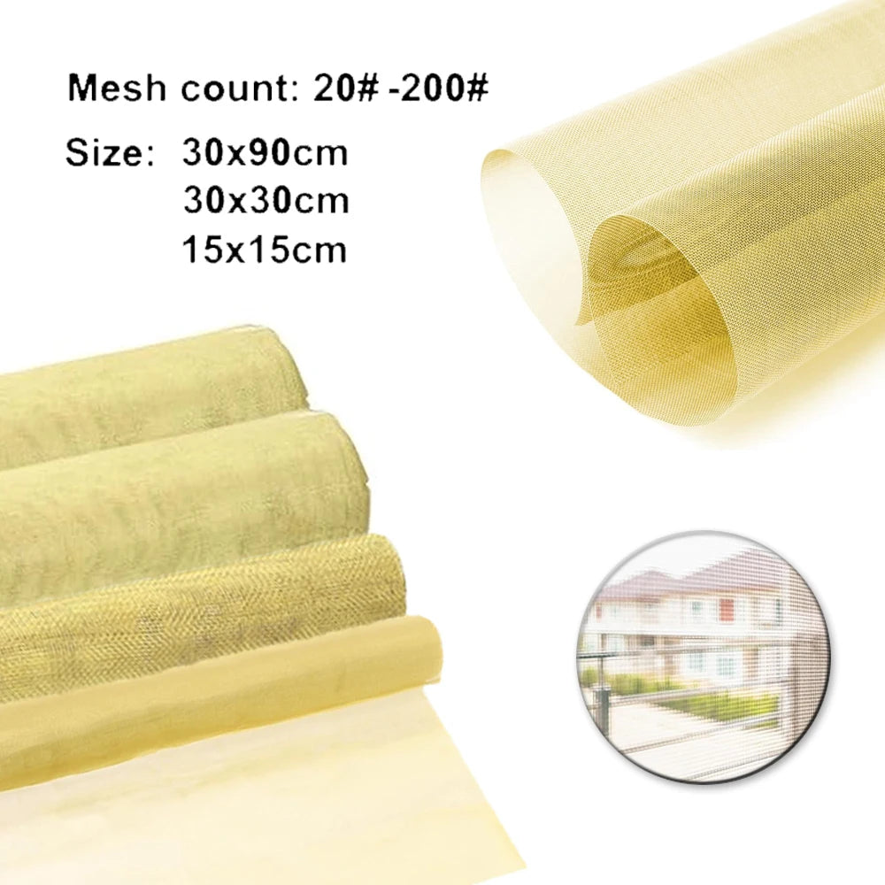 1pcs 20-200Mesh Brass Woven Wire Mesh Shielding Fabric 15x15/30x30/30x90cm Copper Wire Paint Filter Screen