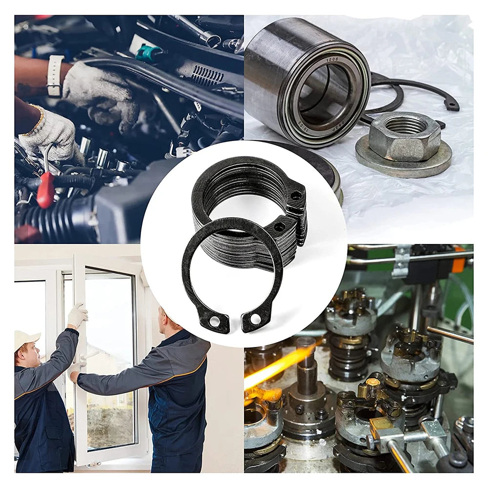 NINDEJIN C clip external circlip snap retaining rings set stainless steel carbon steel 5-28mm circlip set for shaft - KiwisLove