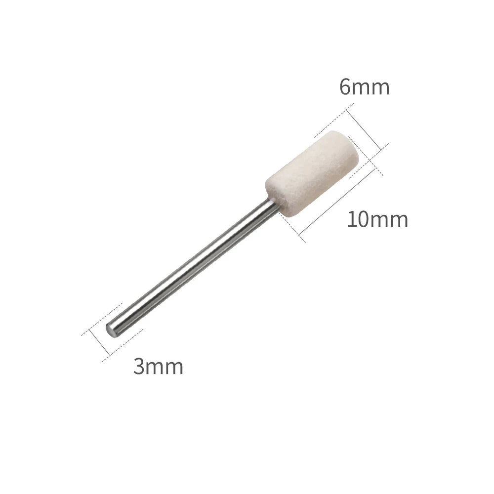 5-50pcs 4-12mm Felt Polishing Buffing Wheel with Shank Wool Felt Polishing Pad Shank Kit Set for Rotary Tools 3mm/6mm Shank