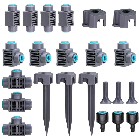 10/20PCS 1/4'' Quick Push 2/3/4 Ways Plug Heavy Duty Stake 4/6-7MM Hose Couping Pneumatic Fittings Aquarium for Garden  Attachme