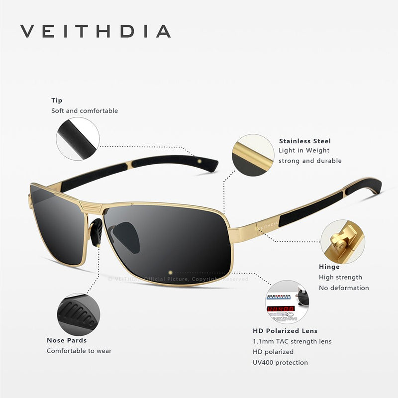 VEITHDIA Brand Sunglasses Sport Women Men Outdoor Driving Sun Glasses Vintage Polarized UV400 Lens Male Eyewear For Female 2711 - KiwisLove