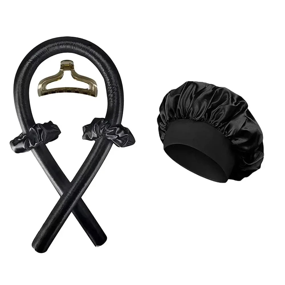 Heatless Curling Rod night cap Lazy Hair Curlers Headband No Heat Ribbon Hair Rollers Sleeping Soft Headband Hair Styling Tools - KiwisLove