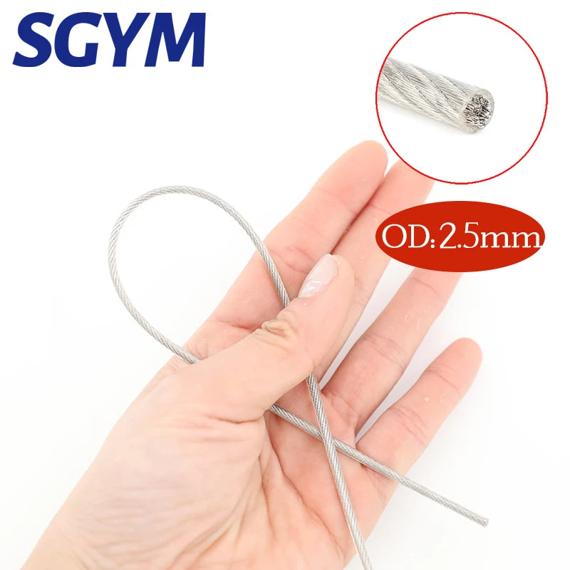 20/30/50Meter Wire Rope PVC Transparent Coated Cable 304 Stainless Steel rope Soft Clothesline Diameter 1.5mm 2mm 3mm 4mm
