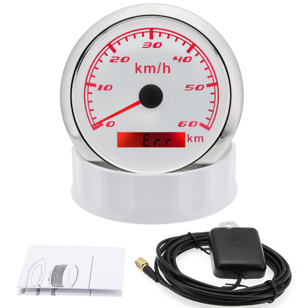 85MM GPS Speedometer 30/60/120/200/300 Kmh Waterproof Boat Car Truck Speed Gauge Meter With GPS Antenna For Marine Boat Motor - KiwisLove